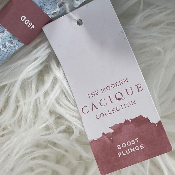 Cacique The Modern Collection Lace Trim Boost Plunge Padded Bra NWT Sz 46DD - Picture 8 of 9
